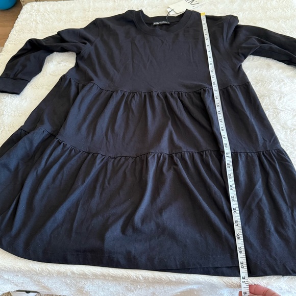 Zara Black Ribbed Collar Top - Picture 5 of 8